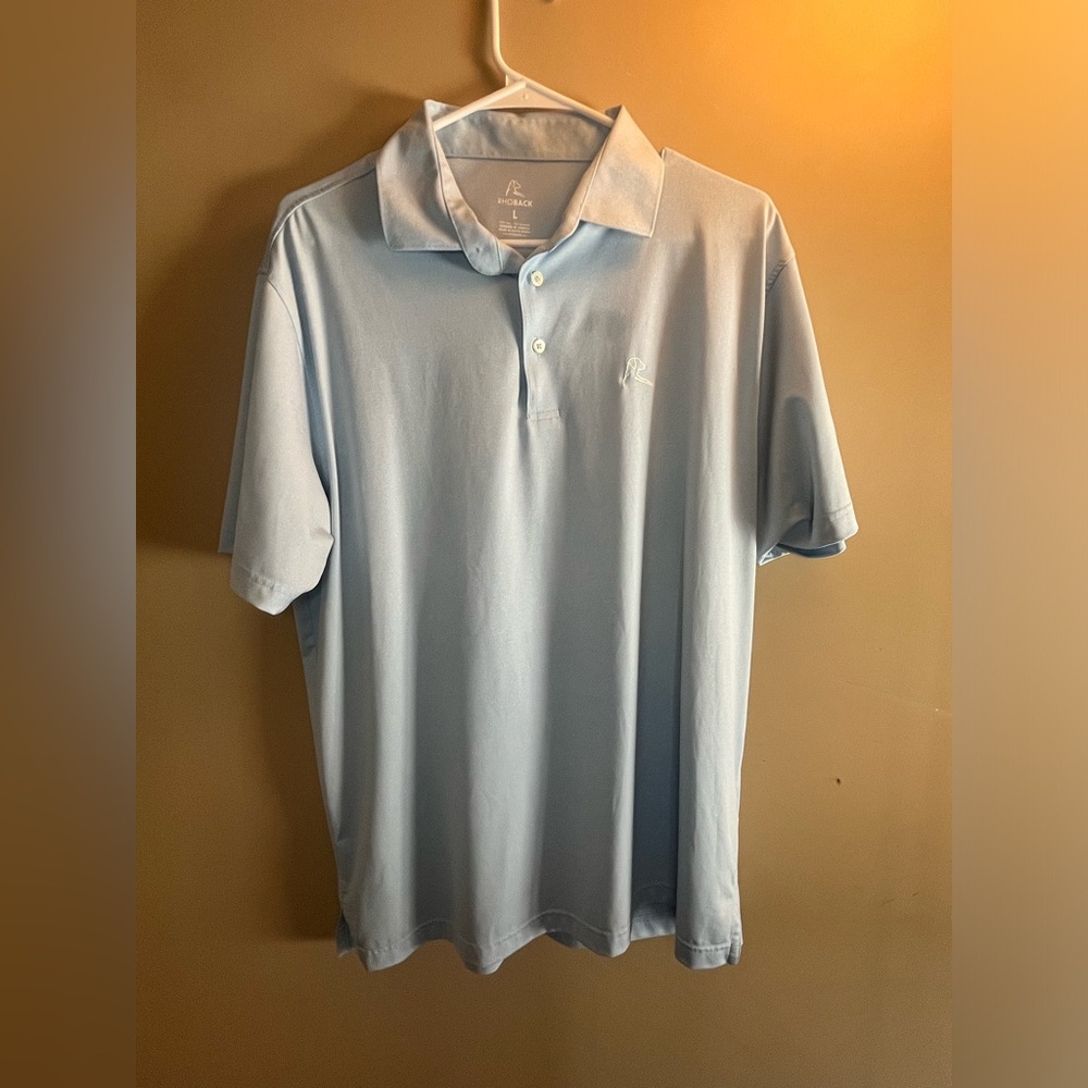 Rhoback powder blue men’s golf polo